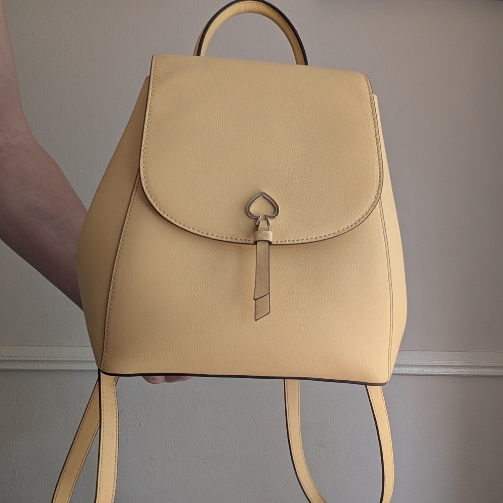 Kate Spade Yellow Backpack with Heart Detail